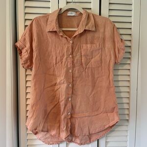 Allen Allen Linen Shirt Sleeve Shirt Size Small